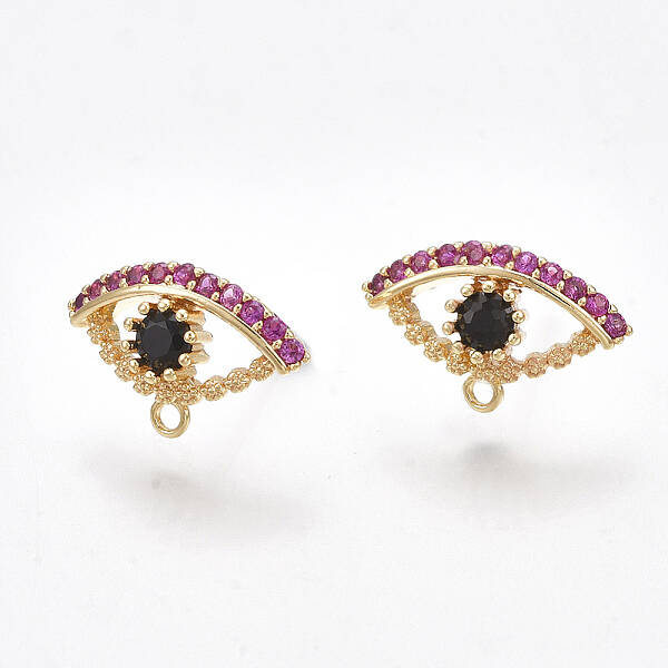 Brass Cubic Zirconia Stud Earring Findings