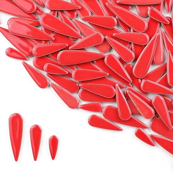 3 Styles Teardrop Shape Porcelain Mosaic Tiles