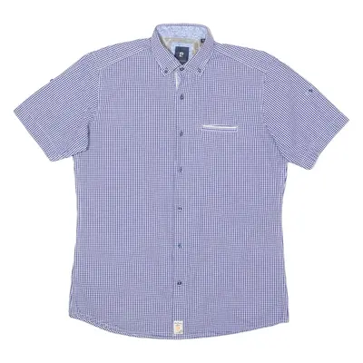 PIERRE CARDIN Mens Shirt Blue Gingham S