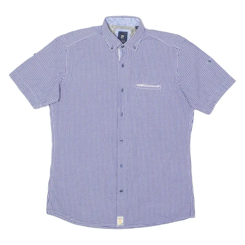 PIERRE CARDIN Mens Shirt Blue Gingham S