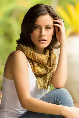 NOVICA Mae Nam Khong Honey Silk Scarf