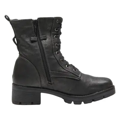 MUSTANG Lace-Up Boots Black Leather Womens UK 7