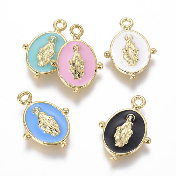 Golden Plated Brass Enamel Pendants