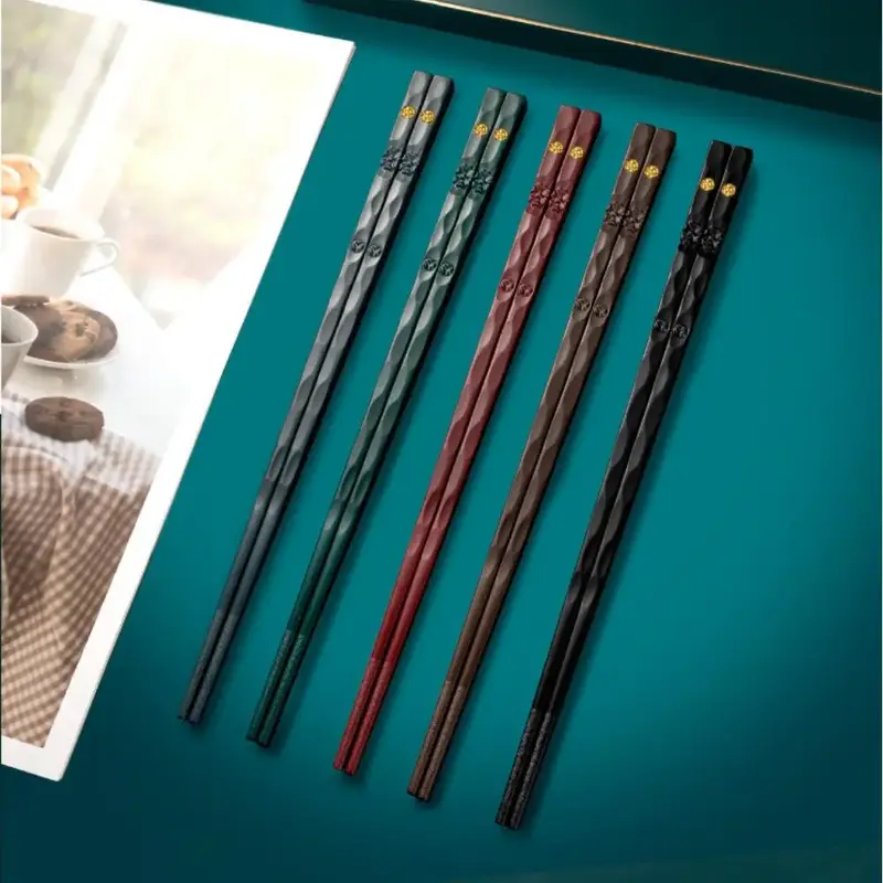 Flower Pattern Glass Fiberglass Chopstick, 5 Pairs Reusable Chopsticks, Non-slip Chopsticks for Home Use, Kitchen Tools, Back...