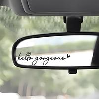 Hello Gorgeous Pattern Car Rearview Mirror Decal, Multipurpose Car Mirror Reminder Sticker, Car Stickers, Car Exterior Decora...