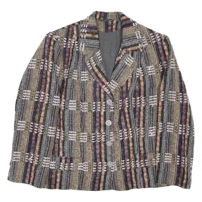 Womens Blazer Coat Grey Striped M