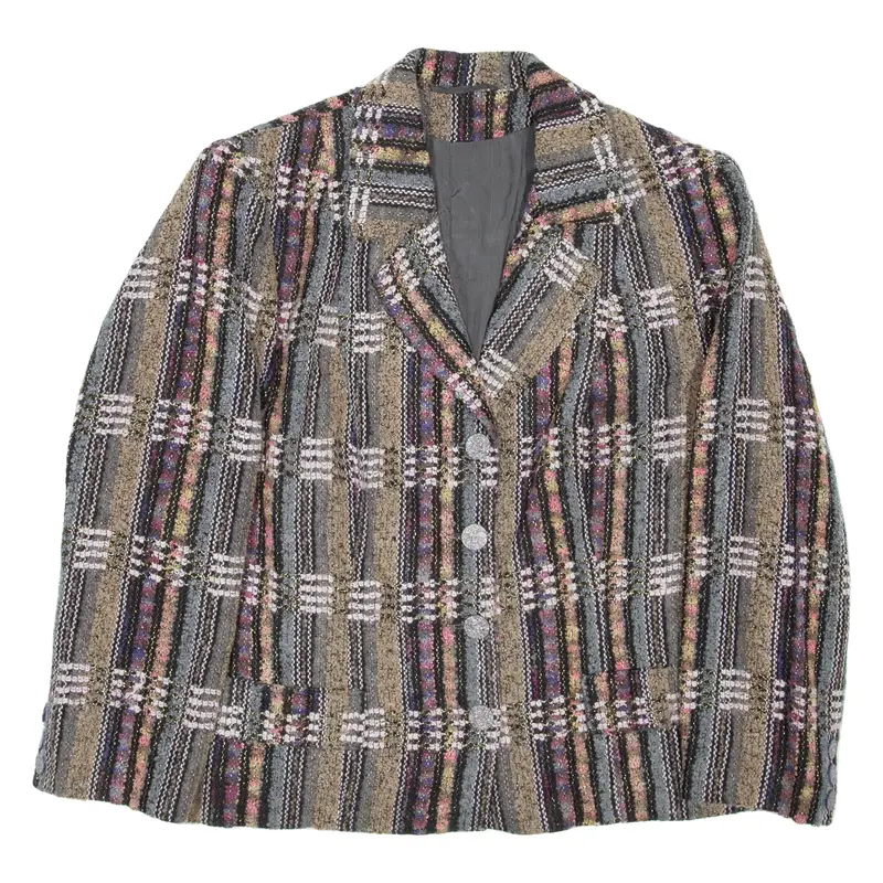 Womens Blazer Coat Grey Striped M