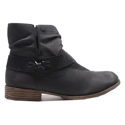 RIEKER Ankle Boots Black Leather Womens UK 9