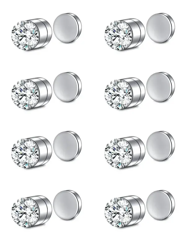 Magnetic Nose Stud, Stainless Steel Fake Nose Rings for Women & Men, Faux Lip Septum Nose Ring Set, No Piercing Body Jewelry