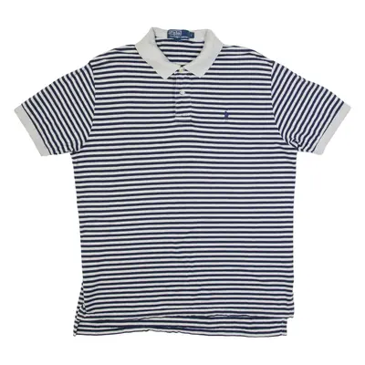 POLO RALPH LAUREN Mens Polo Shirt Blue Striped L