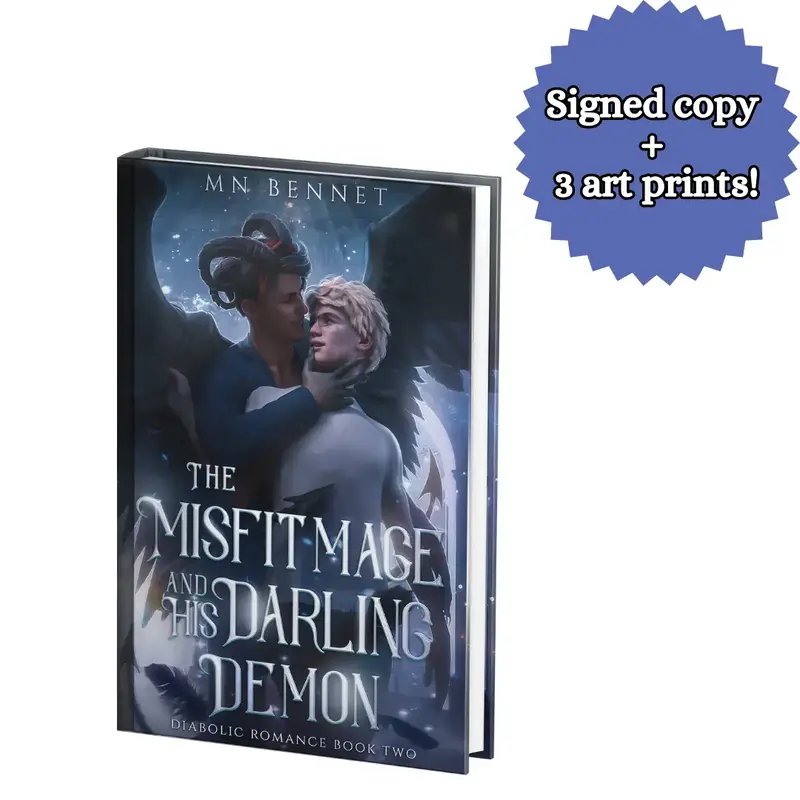 The Misfit Mage and His Darling Demon by MN Bennet - Signed Paperback + 3 Art Prints