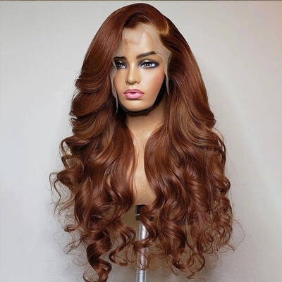 ISEE Reddish Brown 13*4 Body Wave Transparent Lace Wig