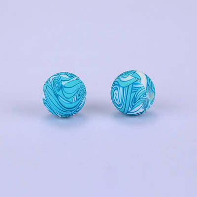 Printed Round Silicone Focal Beads
