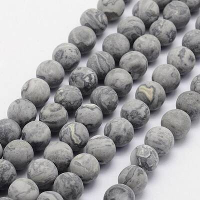 Natural Map Stone/Picasso Stone/Picasso Jasper Beads Strands