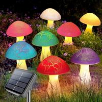 Solar Powered Garden Decorative Lights, 8 Counts Waterproof Solar Powered Mushroom Design Atmosphere Lamp, Outdoor Decorati...