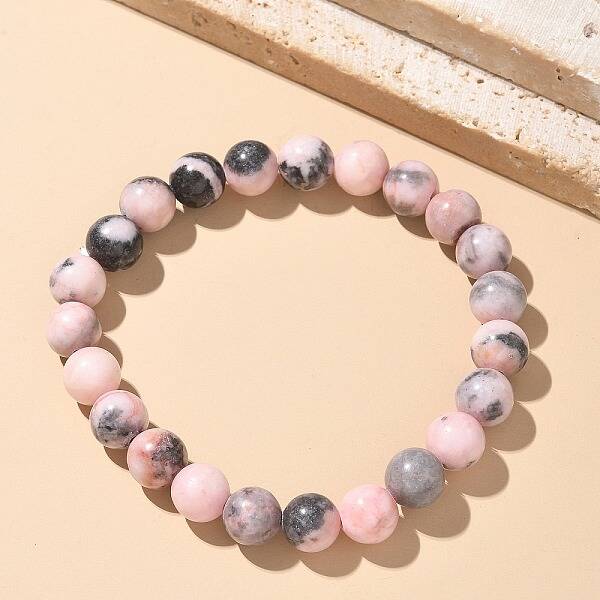 Natural Zebra Jasper Bead Stretch Bracelets