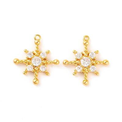 Brass Micro Pave Clear Cubic Zirconia Pendants