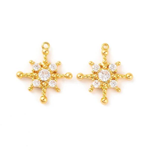 Brass Micro Pave Clear Cubic Zirconia Pendants