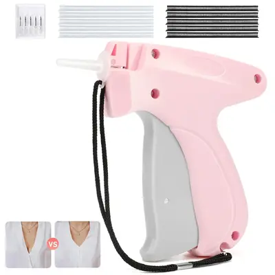 Stitch Gun for Clothes with 5 Replacement Needles, Quick Stitch Sewing Gun,Tag Gun, Quick Clothing Fixer with 500 Black & 500...