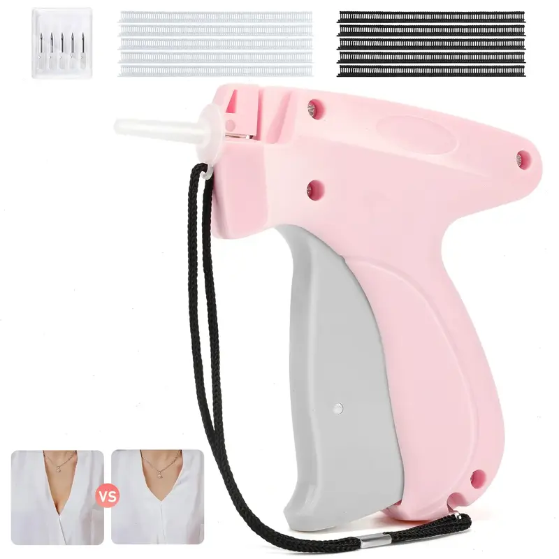 Stitch Gun for Clothes with 5 Replacement Needles, Quick Stitch Sewing Gun,Tag Gun, Quick Clothing Fixer with 500 Black & 500...