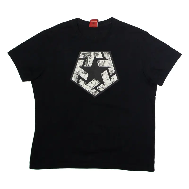 TRIBAL GEAR Mens T-Shirt Black Crew Neck L
