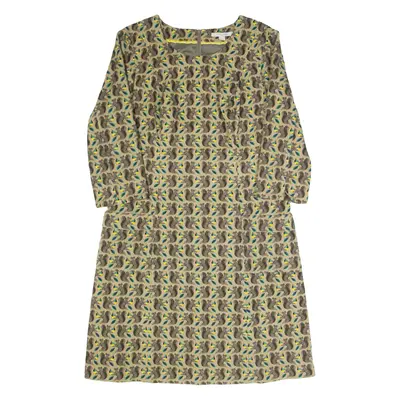BODEN Squirrels Womens Shift Dress Brown Corduroy Long Sleeve Knee Length UK 16