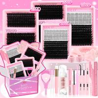 Individual False Eyelashes Kit, Mixed Length & Styles Natural Look Eyelash Extensions, Self Grafting Curl Eyelashes, Eye Make...