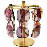 Sunglasses Organizer Display Stand, Eyeglass Holder Rack for 12 Pairs of Glasses, Stainless Steel (Gold) display stand