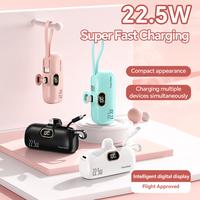 5000mAh-Mini Portable Charger Power Bank for phone, 22.5W Fast Charger with 3-Output and Digital Display, Lightwight and Comp...