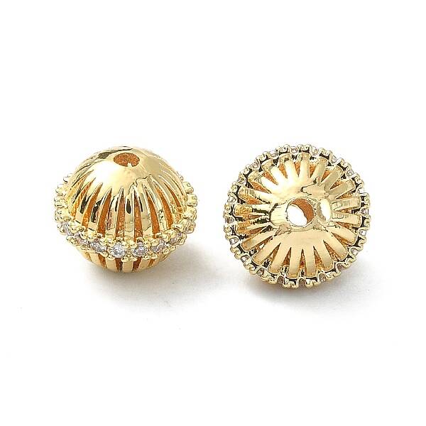 Rack Plating Brass with Clear Cubic Zirconia Beads