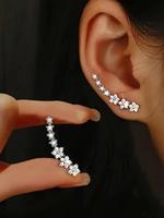 Rhinestone Decorated Bling Earrings, Earrings for Women, Elegant Cute High Quality Classic Style Earrings for Women & Girls, ...