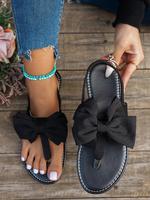 Women's Cute Bowknot Design Slip on Sandals, Casual Open Toe Flat Sandals for Beach, Fashionable Shoes for Daily Wear, Gifts ...
