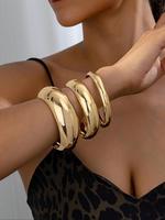 Women's Minimalist Temperament Solid Color Cuff Bangle Bracelet, Trendy All-match & Exquisite Jewelry for Birthday Gift