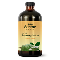 Serene Herbs Soursop Bitters Liquid Orange with Soursop Leaves for Gut Cleanse, Detox & Immune Boost with Black Seed, Moringa...