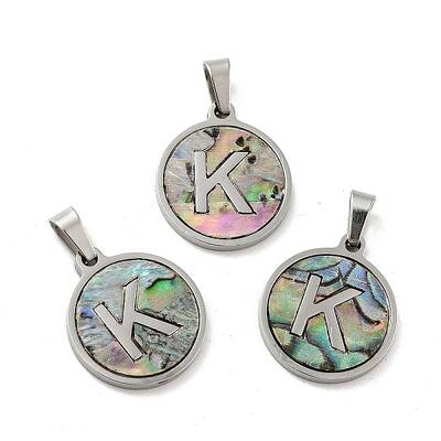 304 Stainless Steel with Paua Shell Pendants