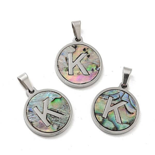 304 Stainless Steel with Paua Shell Pendants