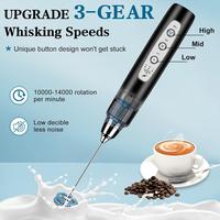 ODIFORGO Milk Frother Handheld for Coffee, Electric Whisk 3 Speed Adjustable, Drink Mixer with Stainless 3 Whisks, Rechargeab...