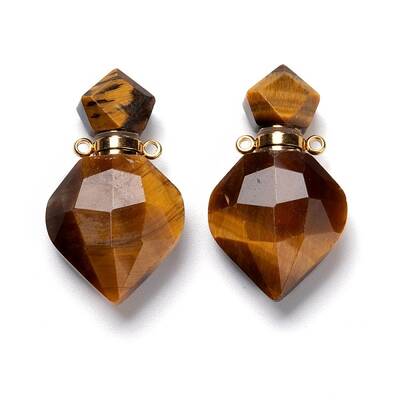Natural Tiger Eye Perfume Bottle Pendants