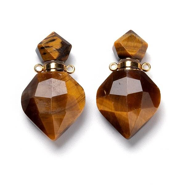 Natural Tiger Eye Perfume Bottle Pendants