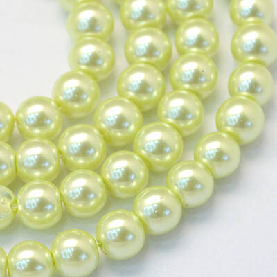 Baking Painted Pearlized Glass Pearl Round Bead Strands