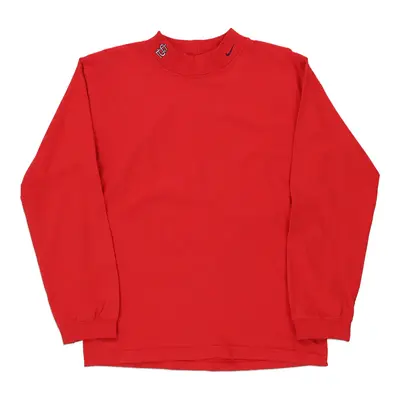 Age 12-14 Nike Long Sleeve T-Shirt - Medium Red Cotton