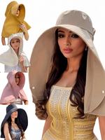 Solid Color Wide Brim Adjustable Sunscreen Hat, Sun Visor Cap, Women's Hats, Beach Essentials, Casual Outdoor Sun Protection ...