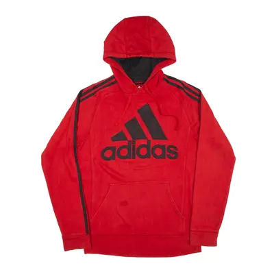 ADIDAS Hoodie Red Pullover Mens S