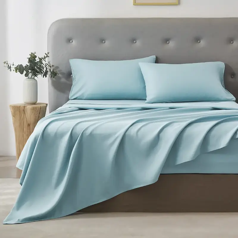 4 Piece Bed Sheet Set – Soft, Cooling & Wrinkle-Free Sheets with Pillowcases, Deep Pocket Fitted, Breathable Hotel Luxury B...