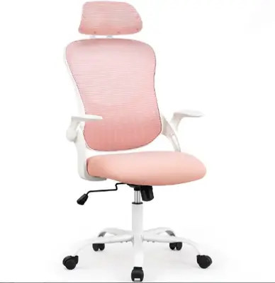 Computer Desk Chair, Ergonomic High-Back Mesh Rolling Work Chairs with Wheels and Adjustable Headrests, Lumbar Support, Flip-...