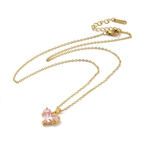 Pink Cubic Zirconia Pendant Necklace