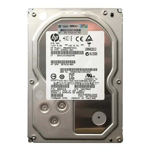 638521-001 HP 2TB 6Gb/s SAS 7200 3.5-Inch Hard Drive