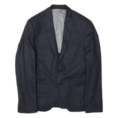 ZARA Blazer Jacket Blue Wool Mens S