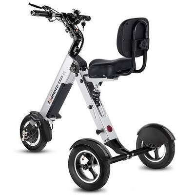 TopMate ES35 Powered Scooter 3 Wheels Foldable Trike with Backrest Seat for Adults, Lightweight Electric Scooter with Removab...