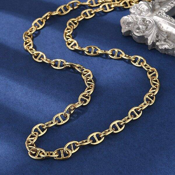 Brass Oval Link Chain Necklaces for Women Men